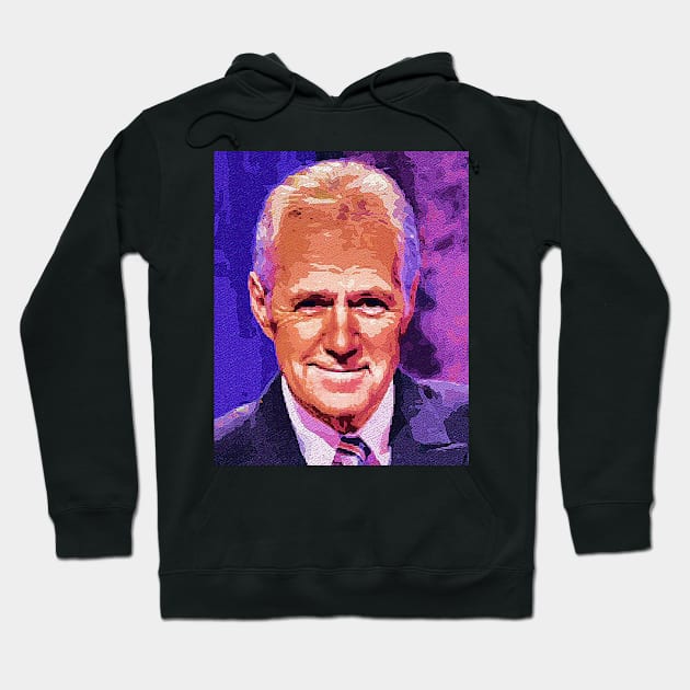 Alex Trebek Painting Hoodie by WildBrownies